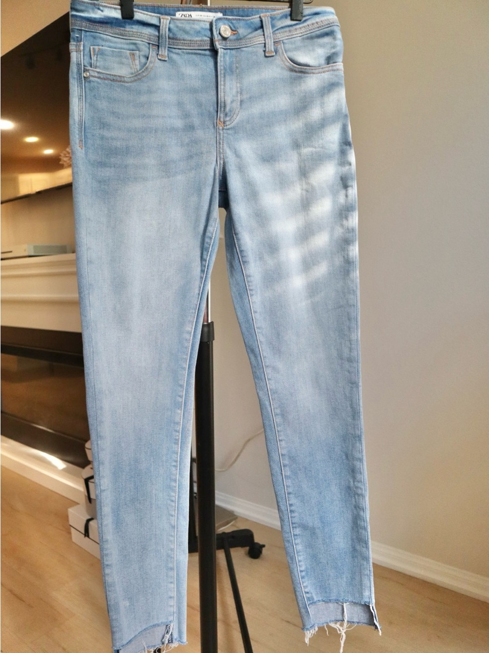 Zara Light Wash Skinny Jeans - Pale Blue